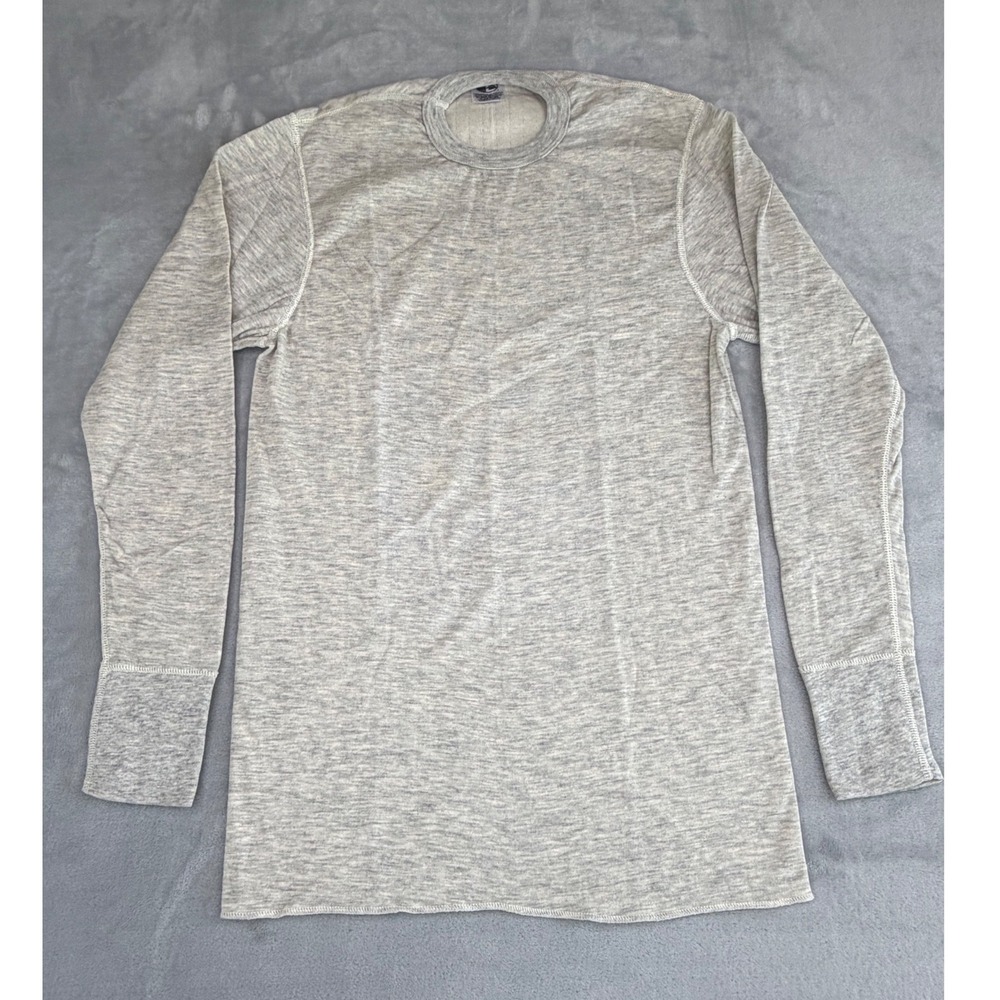 Duofold Mens Merino Wool Blend Base Layer Thermal Shirt Small Grey Long Sleeve